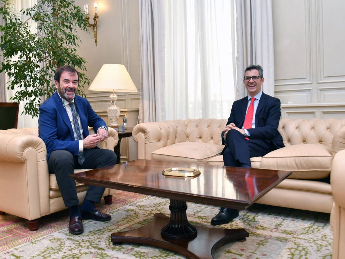 Foto: Reunión entre Félix Bolaños y el presidente suplente del CGPJ, Vicente Guilarte. (CGPJ)