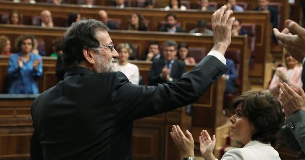 Foto: Mariano Rajoy, tras intervenir en el debate de la moción de censura. (EFE)