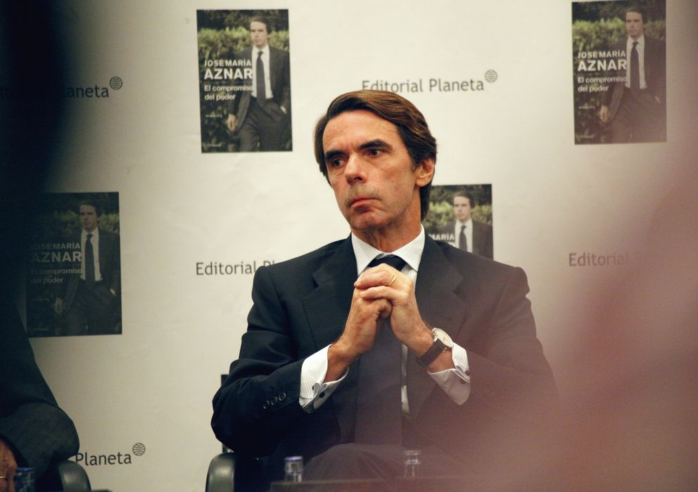 Foto: José María Aznar en la presentación de su último libro, la segunda parte de sus memorias. (Fotografía: Enrique Villarino)