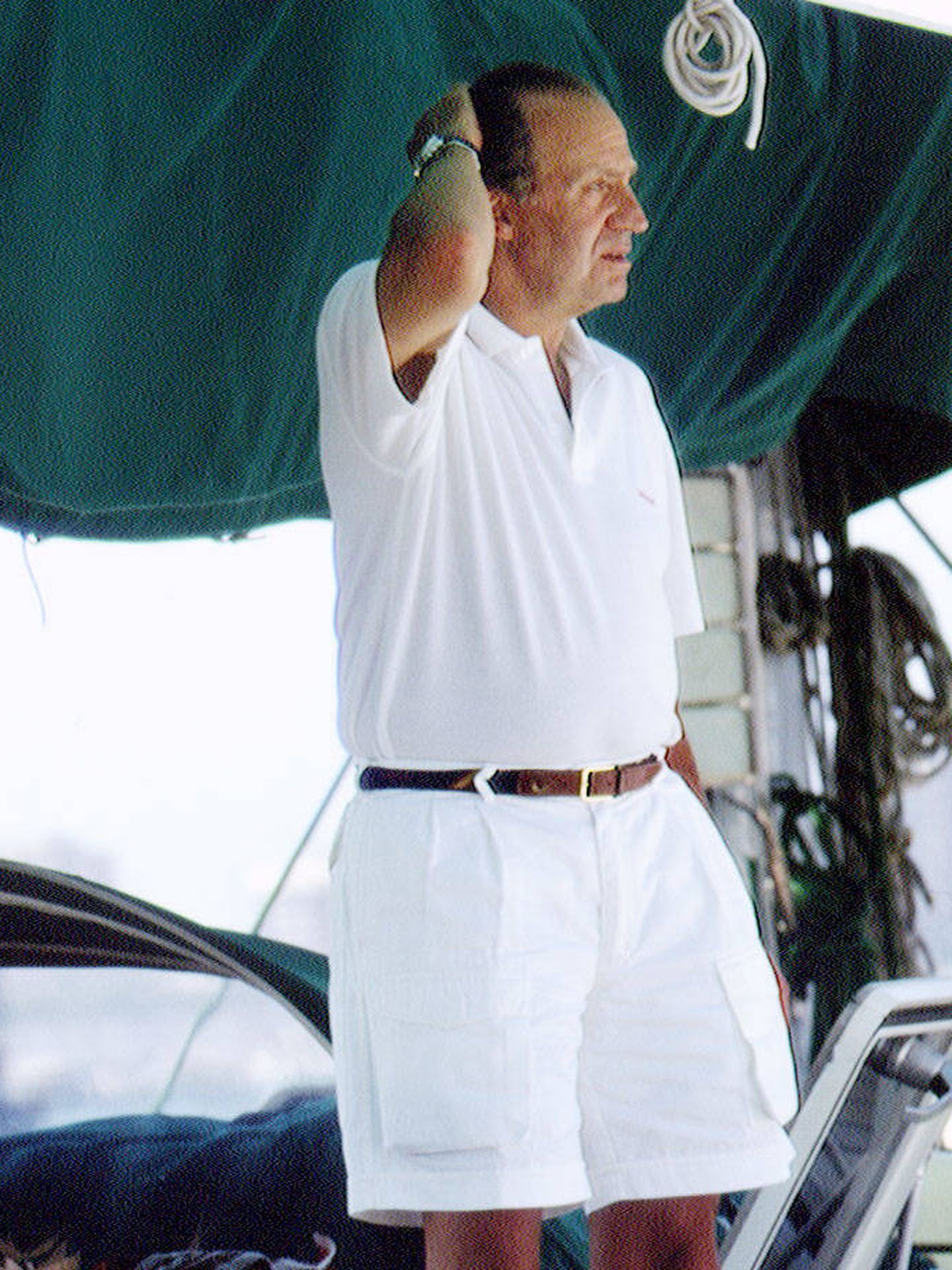 Juan Carlos, en el Bribón IX en una imagen de 1994. (Getty)