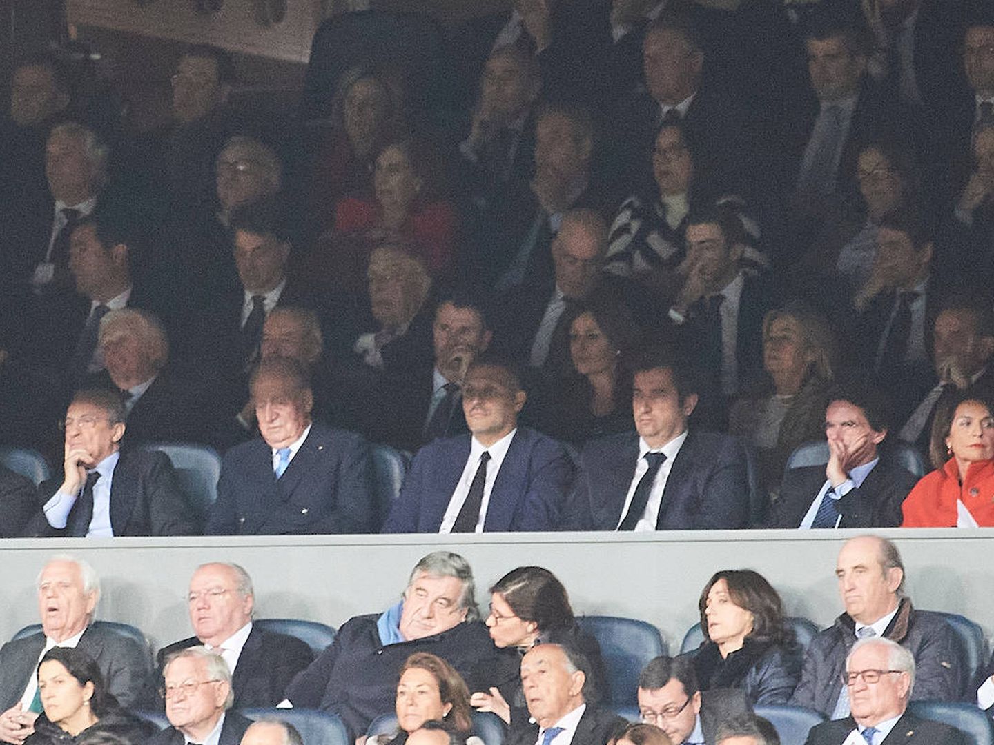 Última imagen del rey Juan Carlos, el pasado 27 de febrero en el Bernabéu. (Limited Pictures)