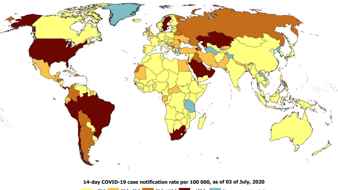Media de nuevos contagios por 100.000 habitantes en cada país. (ECDC)