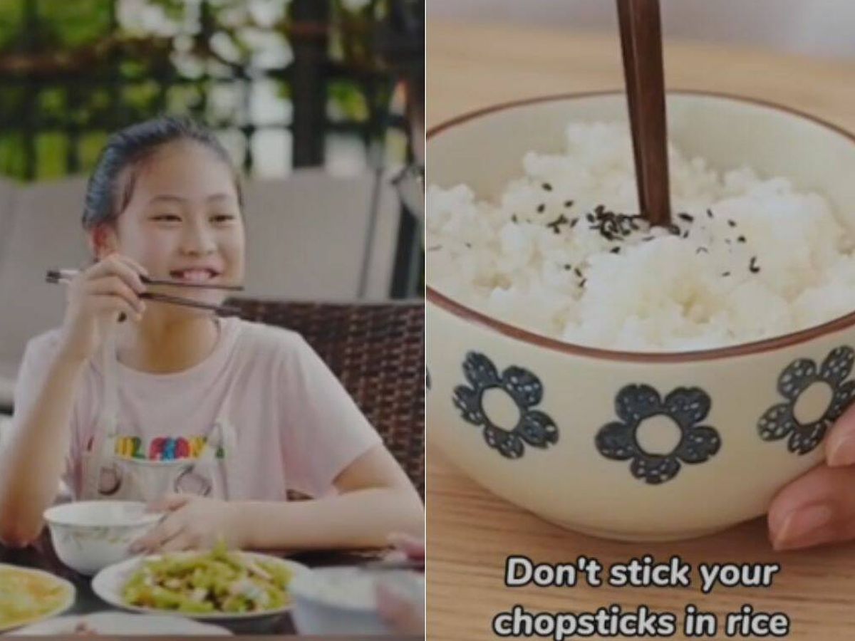 Foto: Una china explica por qué debes llevar cuidado con lo que haces con los palillos al comer (TikTok/@chinesewithmia)