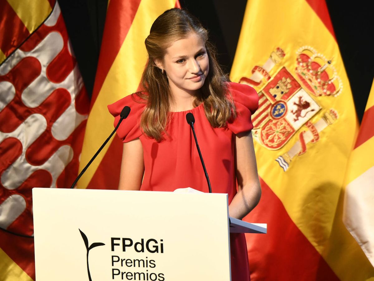Foto: Leonor, durante su discurso en los Premios Princesa de Girona de 2021. (LP)