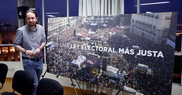 Foto: El líder de Podemos, Pablo Iglesias, el pasado miércoles durante el acto de presentación sobre su propuesta para reformar la ley electoral. (EFE)
