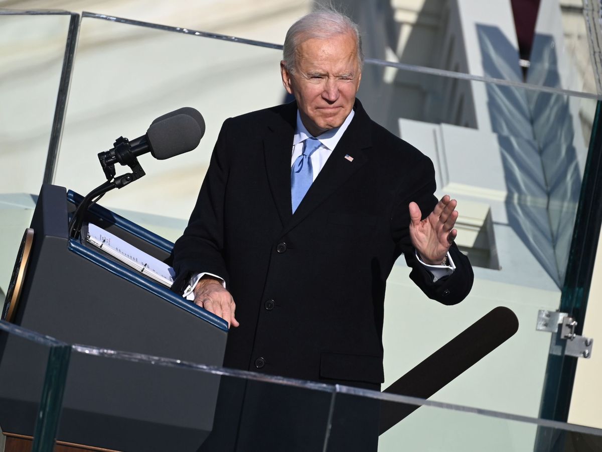 Foto: Joe Biden, durante su discurso de investidura en Washington DC. (EFE)