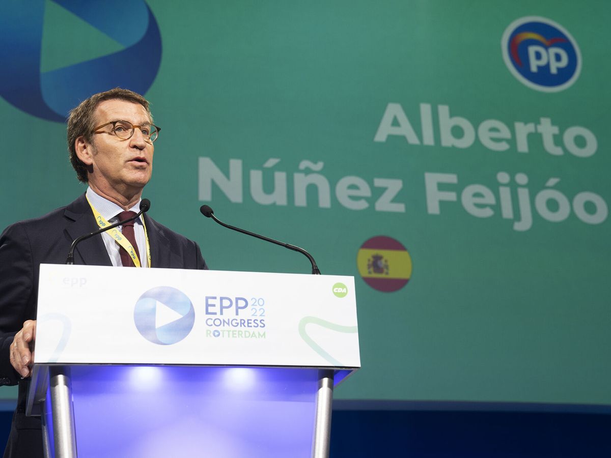 Foto: Feijóo, durante el congreso del Partido Popular Europeo. (EFE/PP/David Mudarra)