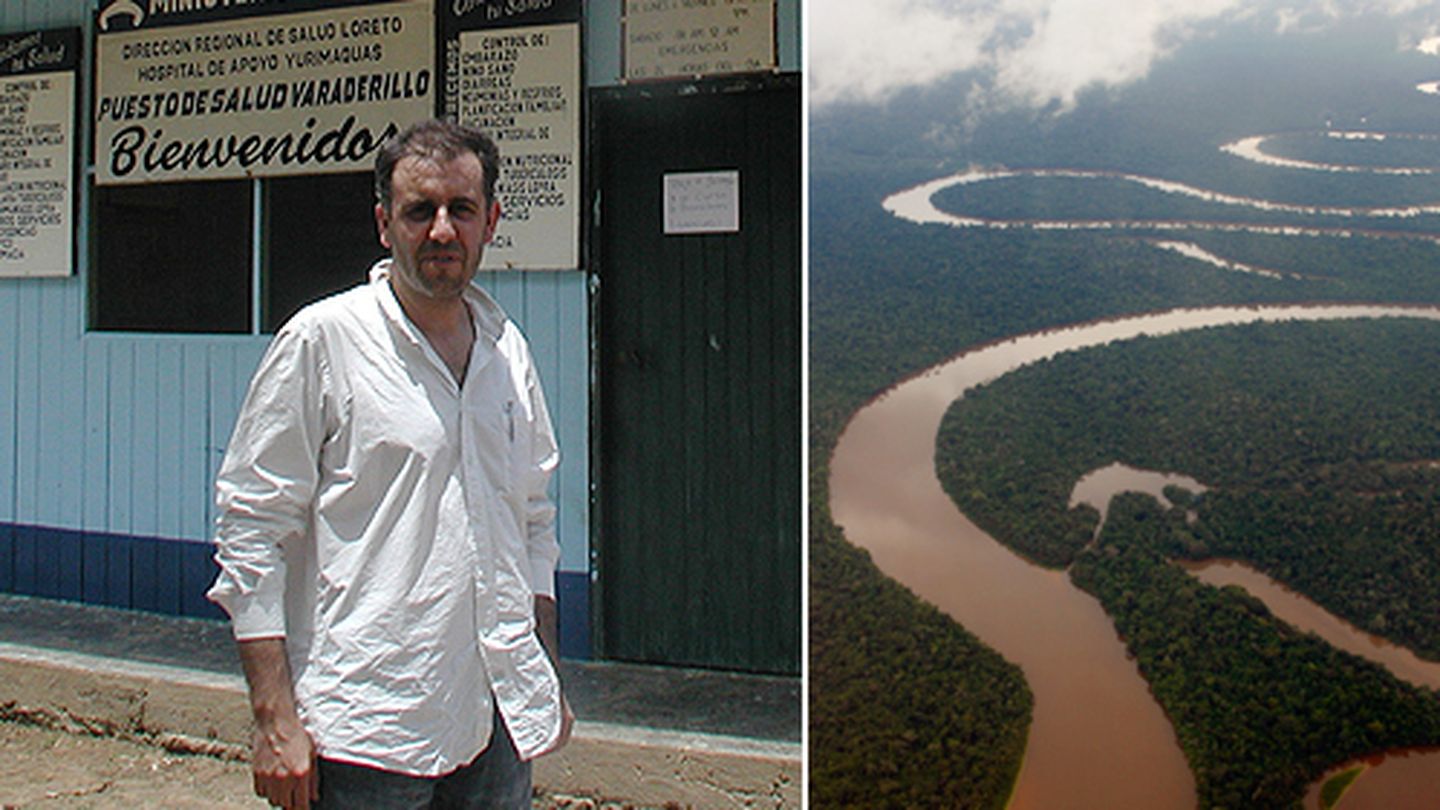 Andrés Martínez y una panorámica de la selva amazónica. (EHAS)