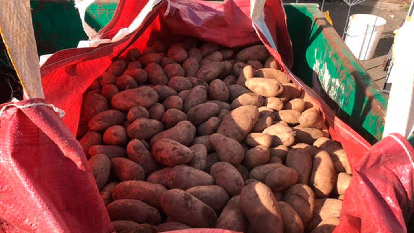 La ganadora de la lotería en 2010 regaló centenares de kilos de patatas (Foto: Facebook)