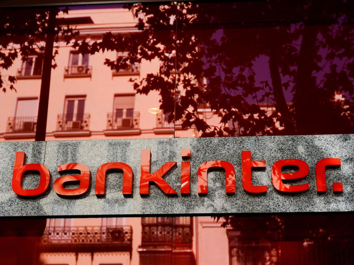 Foto: Logo de Bankinter en sus oficinas de Madrid. 