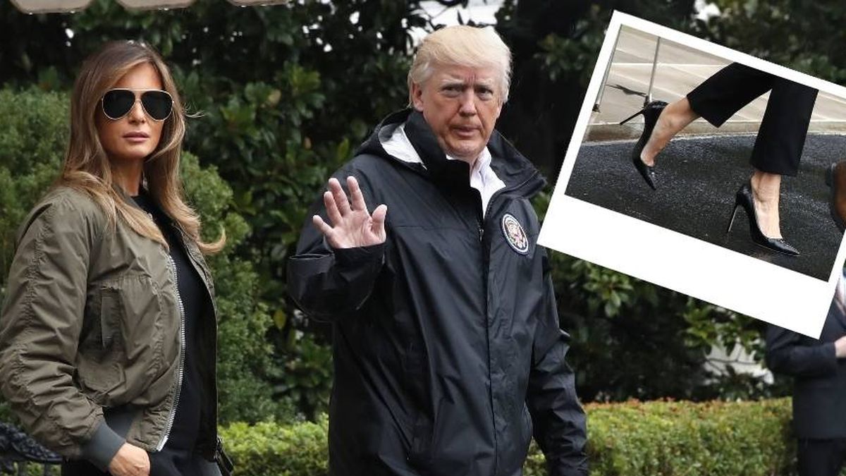 Melania Trump o cómo pasear por una inundación con tacones de 12 centímetros 