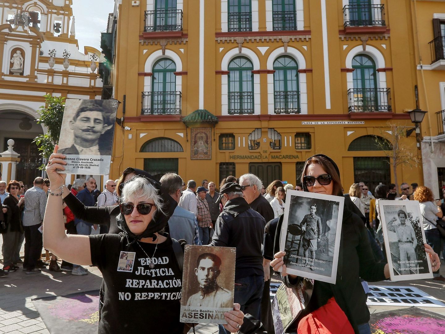 Una imagen de la manifestación de este fin de semana en la Macarena. (EFE)