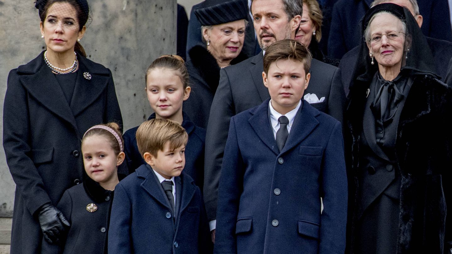 La familia real danesa, en el funeral del príncipe Henrik, el pasado 20 de febrero. (Gtres)