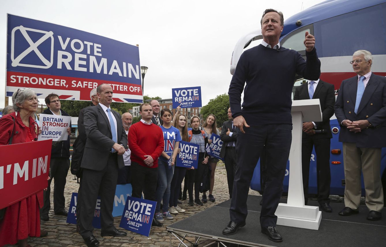 Foto: El primer ministro David Cameron durante un mitin a favor de la permanencia en la UE en Bristol, el 22 de junio de 2016 (Reuters).