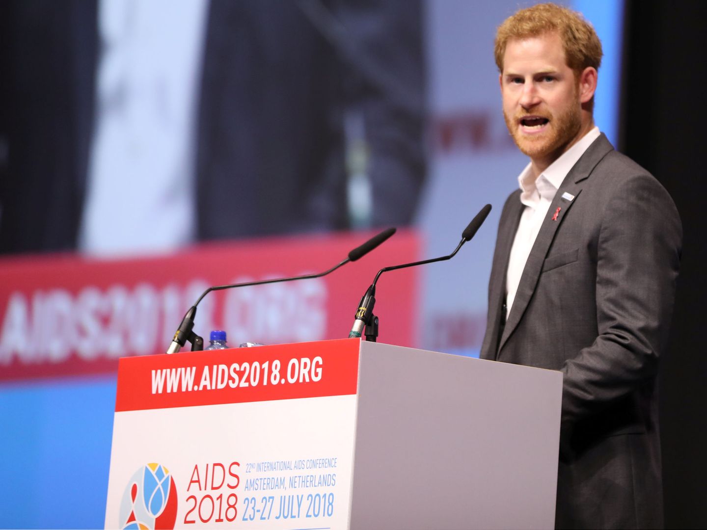 El príncipe Harry, en el Conferencia Mundial sobre Sida de 2018. (Reuters)