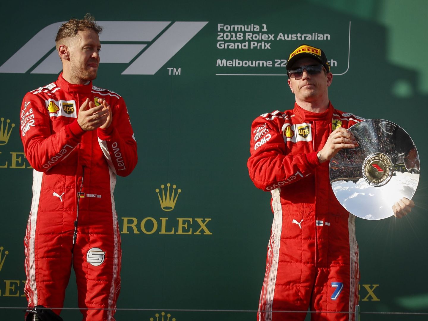 Vettel y Raikkonen. (Reuters) 