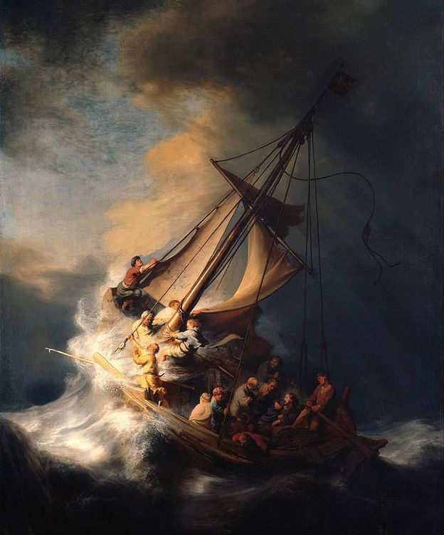 El impresionante cuadro 'La tormenta en el mar de Galilea' de Rembrandt, el cual hace referencia al episodio en el que Jesús calma la tempestad. 