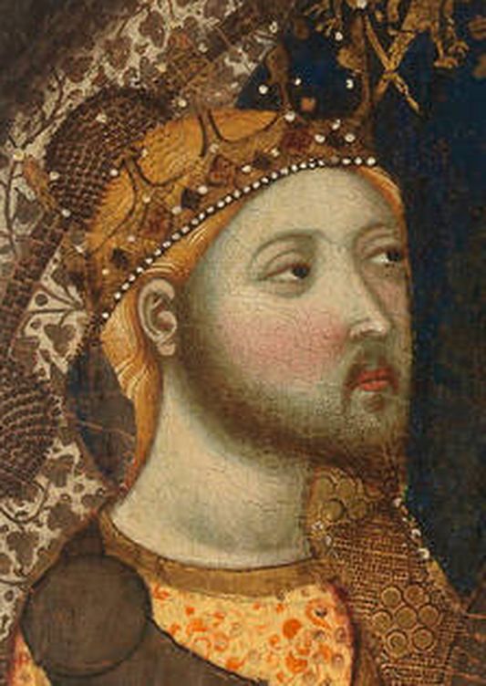 Retrato de Enrique de Trastámara y su ladina mirada en 'La Virgen de Tobed', de Jaume Serra.