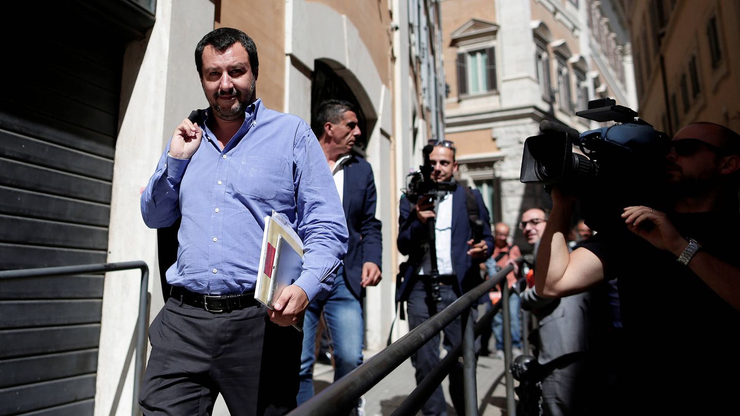 Matteo Salvini, líder de La Liga, llega al Senado italiano, en Roma, el 24 de mayo de 2018. (Reuters)  