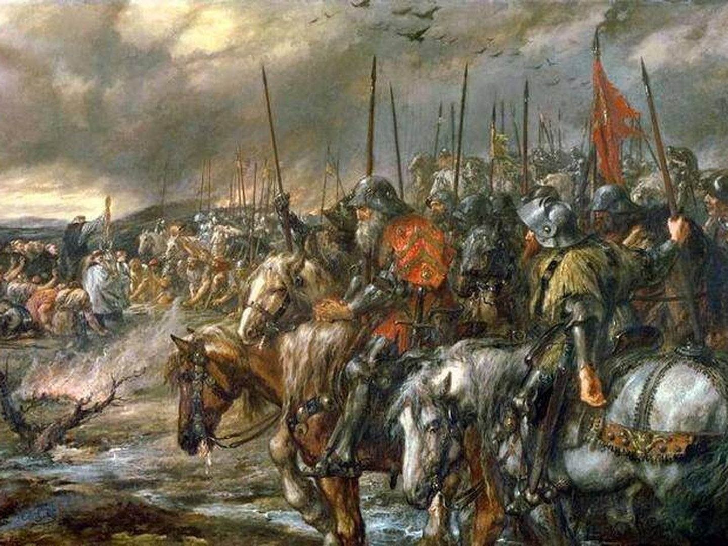 'La mañana de la batalla de Agincourt', por John Gilbert.