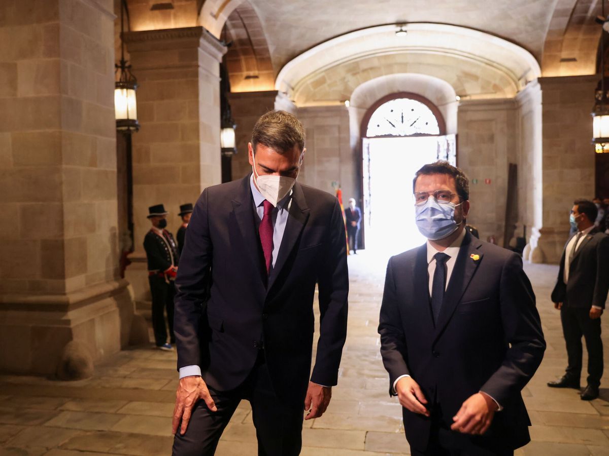 Foto: El presidente de la Generalitat, Pere Aragonès, y el presidente del Gobierno, Pedro Sánchez. (Reuters)