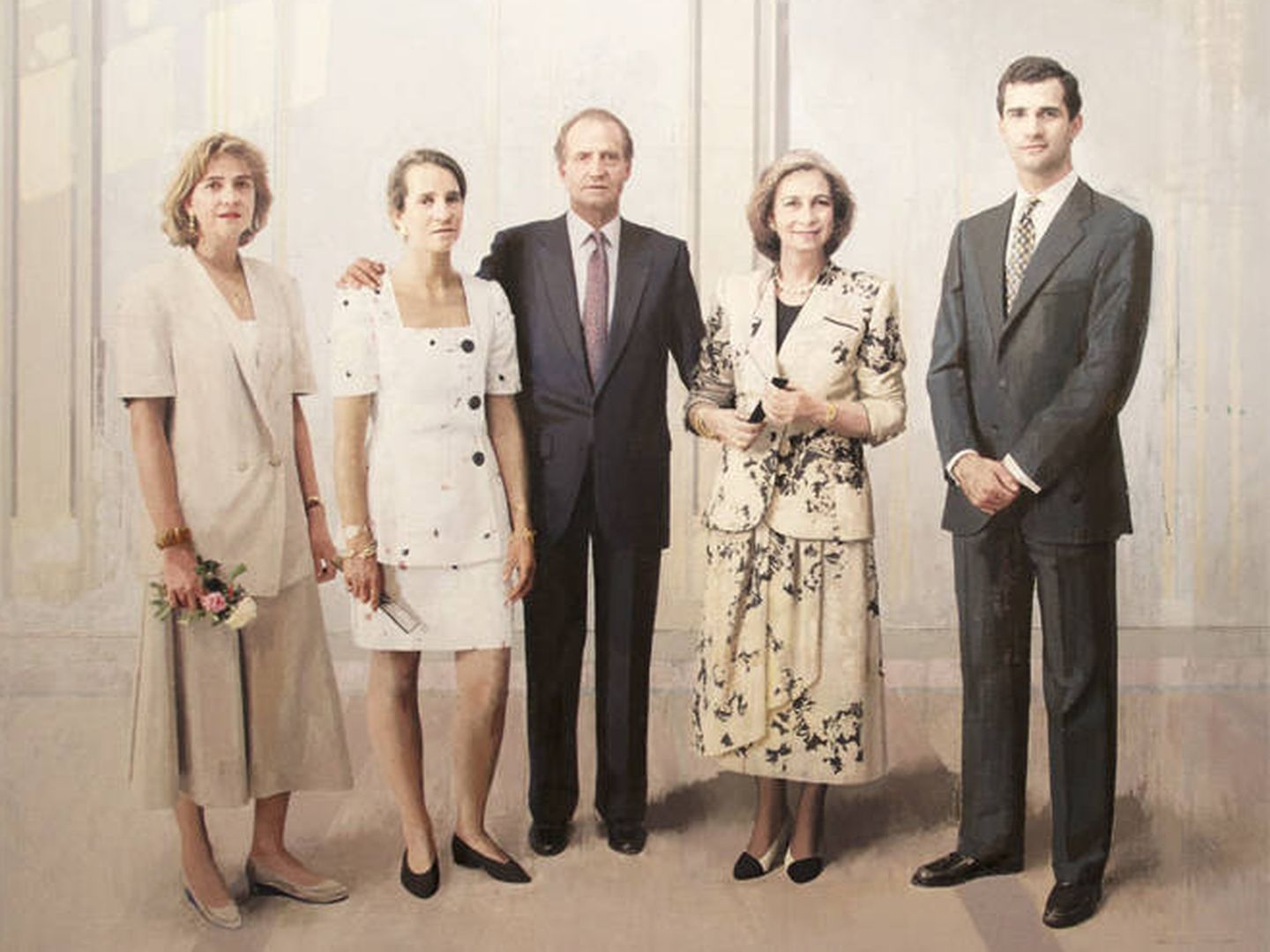 Antonio López inmortalizó a la reina Sofía en su famoso cuadro vestida por Margarita Nuez. (EFE)