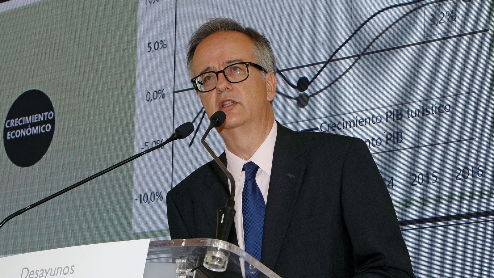 Foto: Simón Pedro Barceló, copresidente del grupo Barceló, en una ponencia en Alicante el pasado mes de julio. (EFE)
