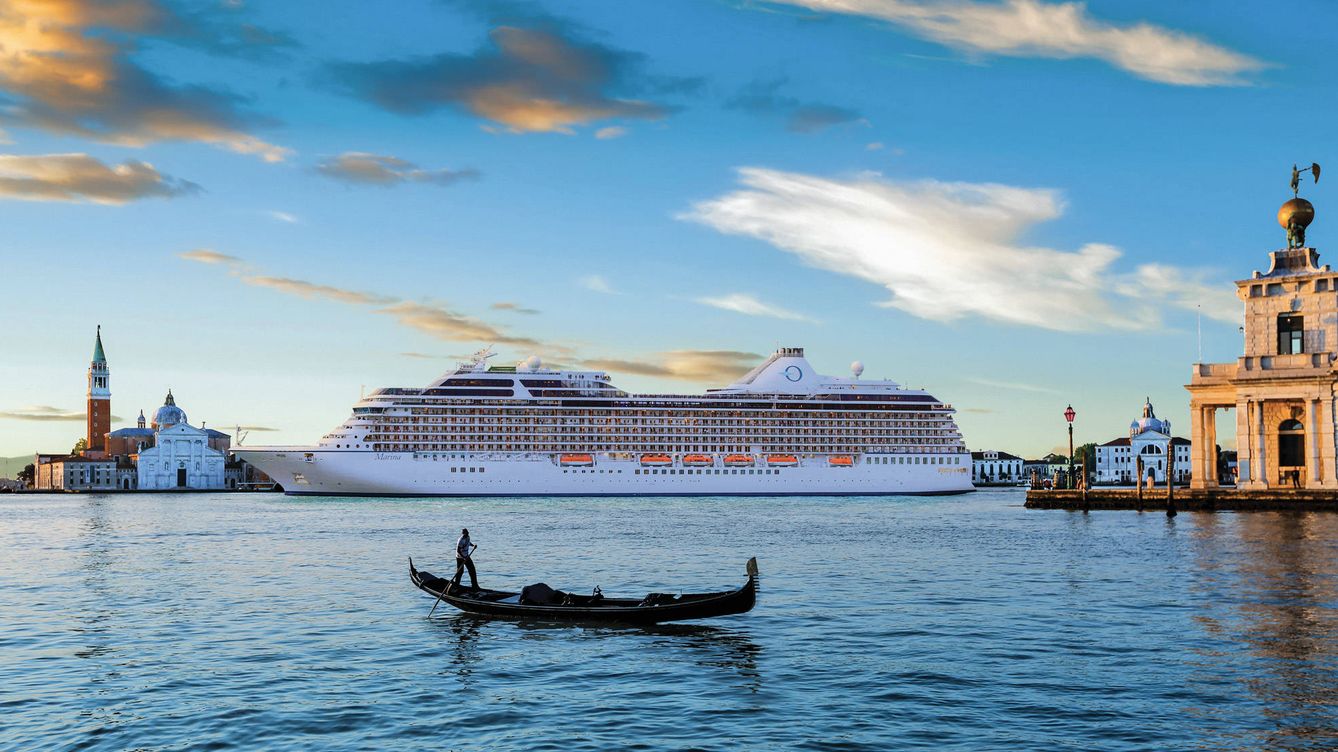 Foto: Un barco de Oceania Cruises frente a las costas de Venecia.
