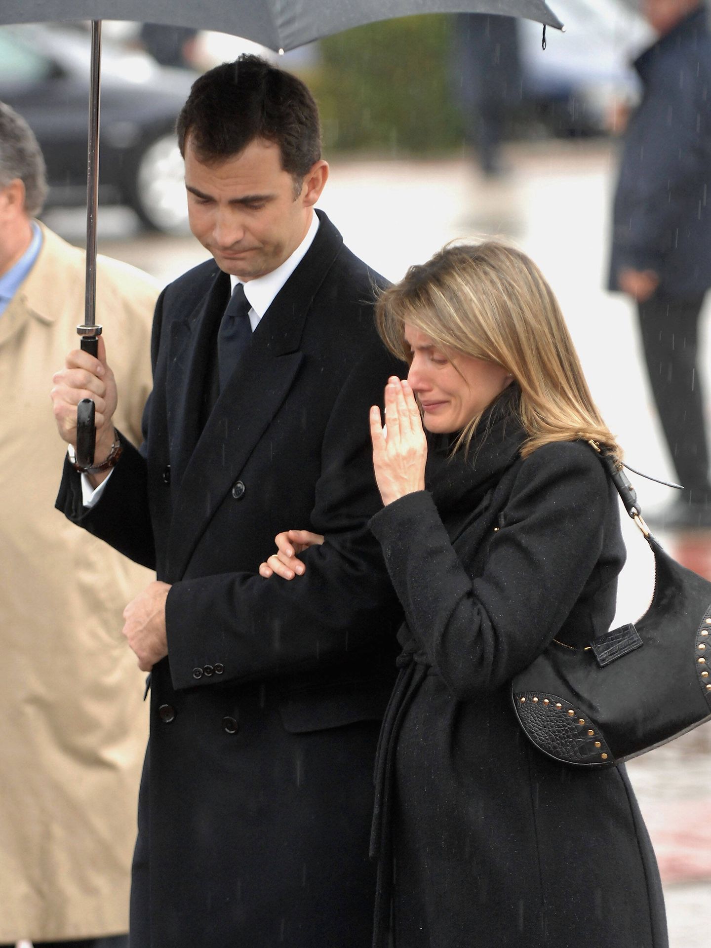La reina Letizia, en el funeral de su hermana Erika. (Getty/Carlos Álvarez)