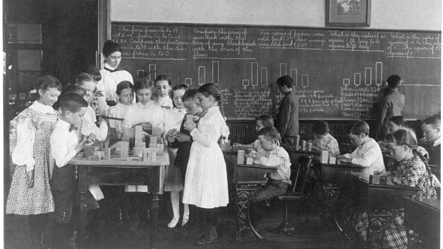 Imagen de una clase en Washington a finales del siglo XIX. Fuente: Wikipedia 