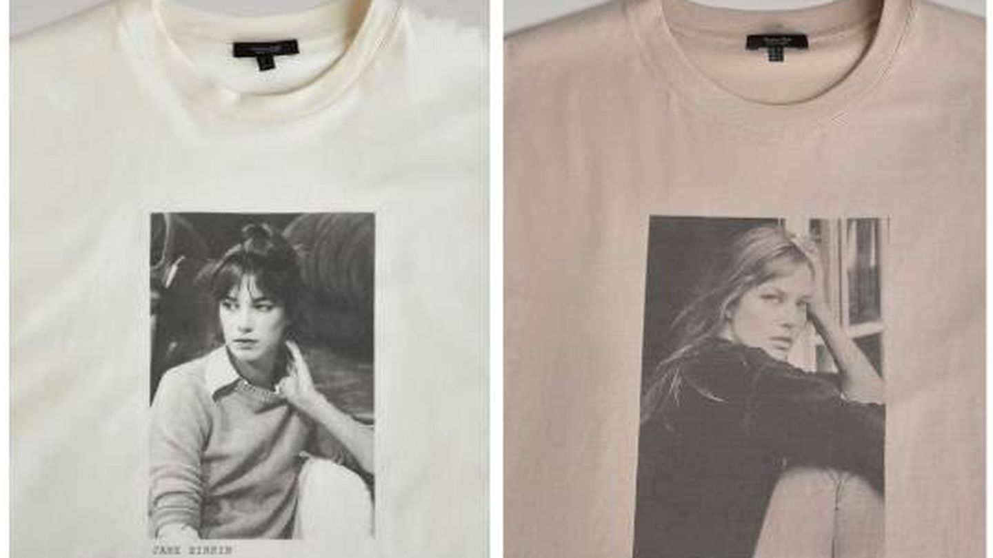 Dos de las camisetas de 'Massimo Dutti x Jane Birkin' (Cortesía)