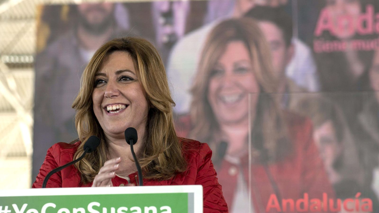 Foto: Susana Díaz, en el  acto de campaña de ayer en Jaén de las elecciones andaluzas. (Efe)