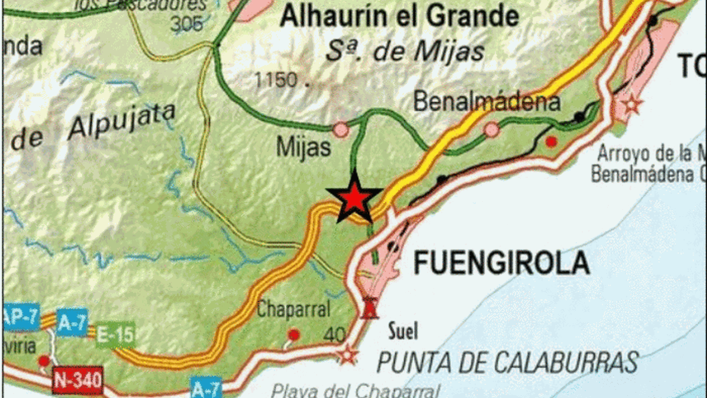 Epicentro del terremoto en las proximidades de Mijas. (IGN)