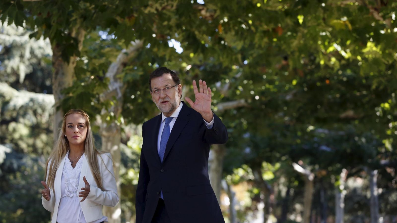 Foto: Mariano Rajoy y la mujer de Lepoldo López, Lilian Tintori. (Reuters) 