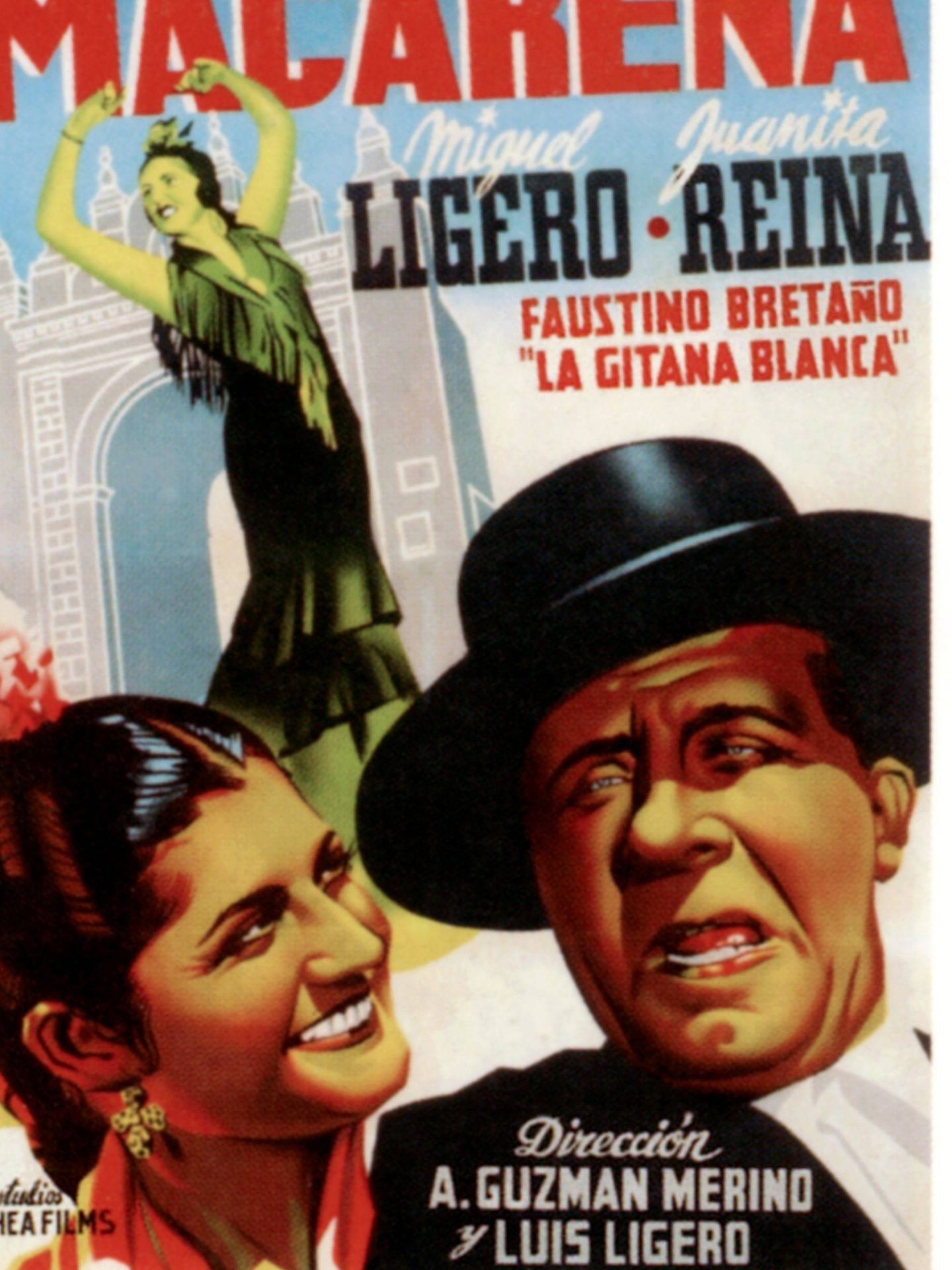 La estrella junto a Miguel Ligero en una película de 1944. (Cordon Press)