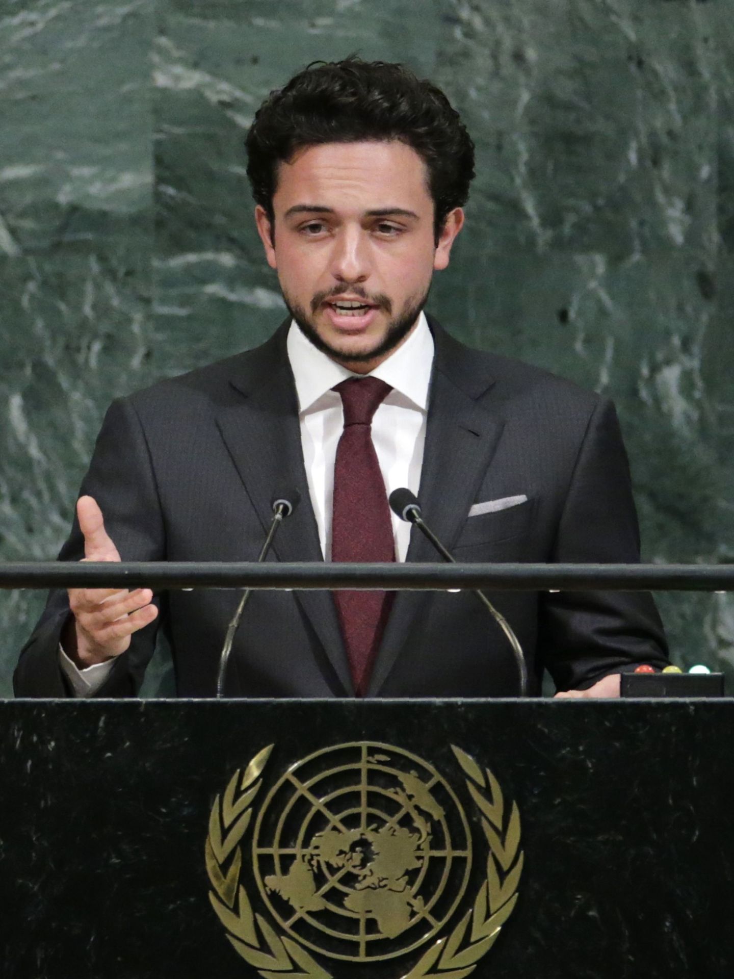 El príncipe Hussein, participando en una asamblea de las Naciones Unidas. (Reuters)