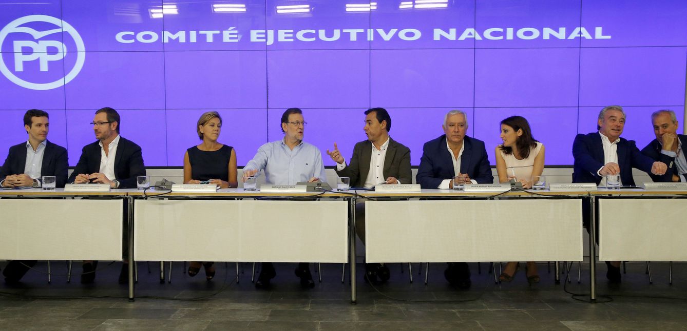Mariano Rajoy, durante la reunión del comité ejecutivo nacional del PP, este 3 de septiembre. (EFE)