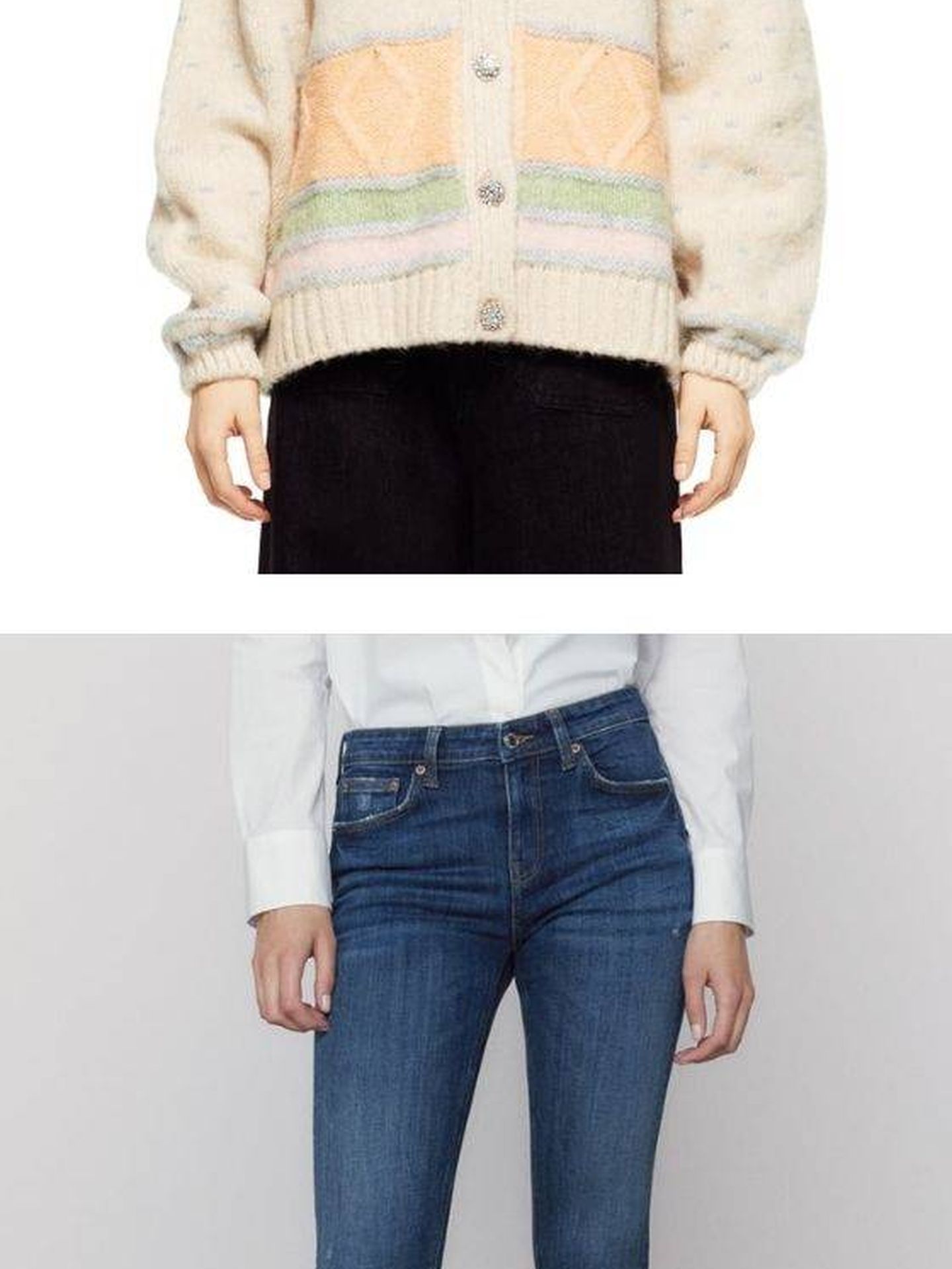 Vaqueros y chaqueta de Zara. (Instagram, @rocio0sorno)