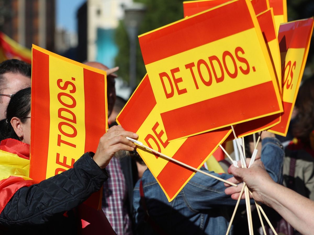 Foto: Manifestación para reivindicar la unidad de España y la Constitución en octubre de 2017. (EFE)