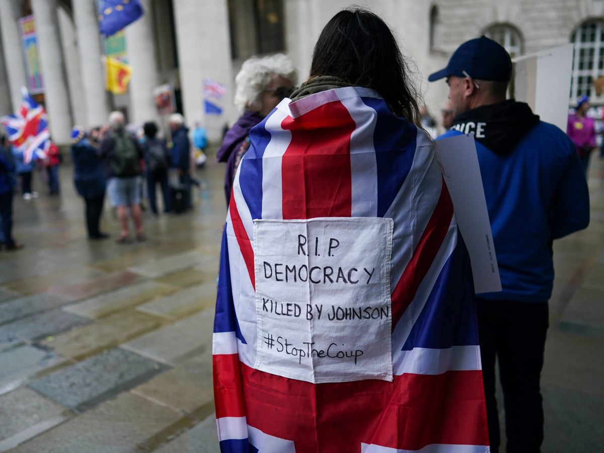 Foto: Protestas contra Boris Johnson en Mánchester. (Getty Images/Ian Forsyth)