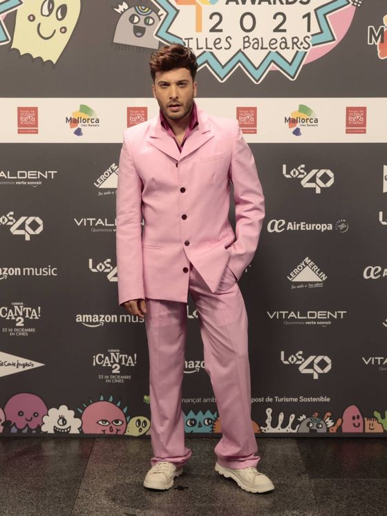 Blas Cantó en la alfombra roja de LOS40 Music Awards 2021. (Cortesía SERComunicación)