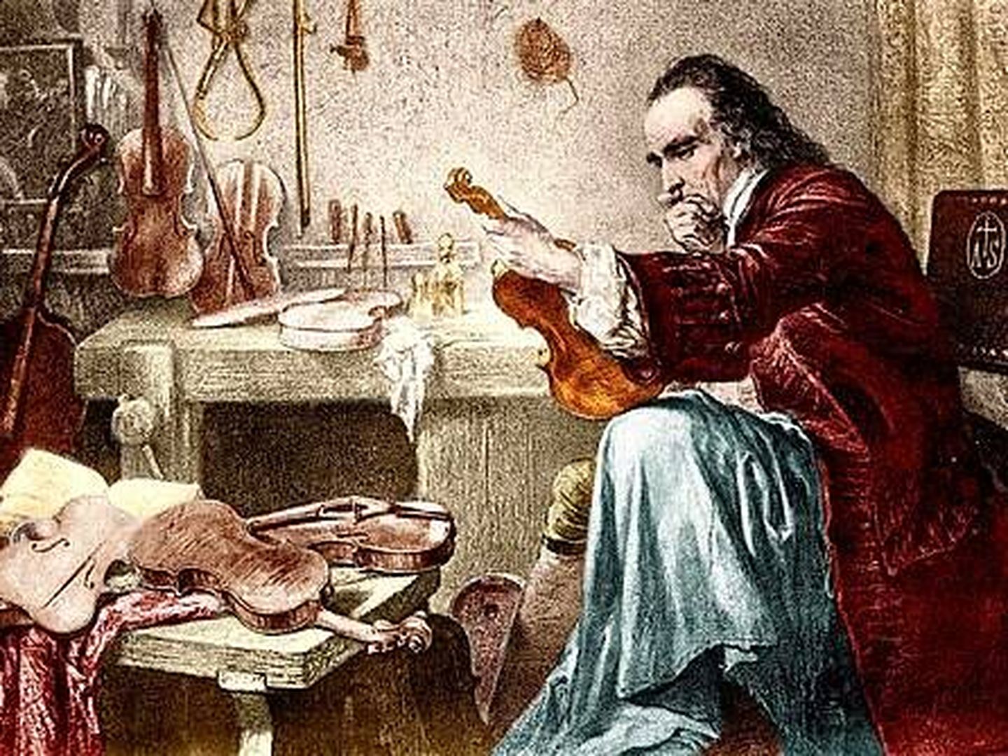 Una recreación del taller de Stradivari. (Dominio público)