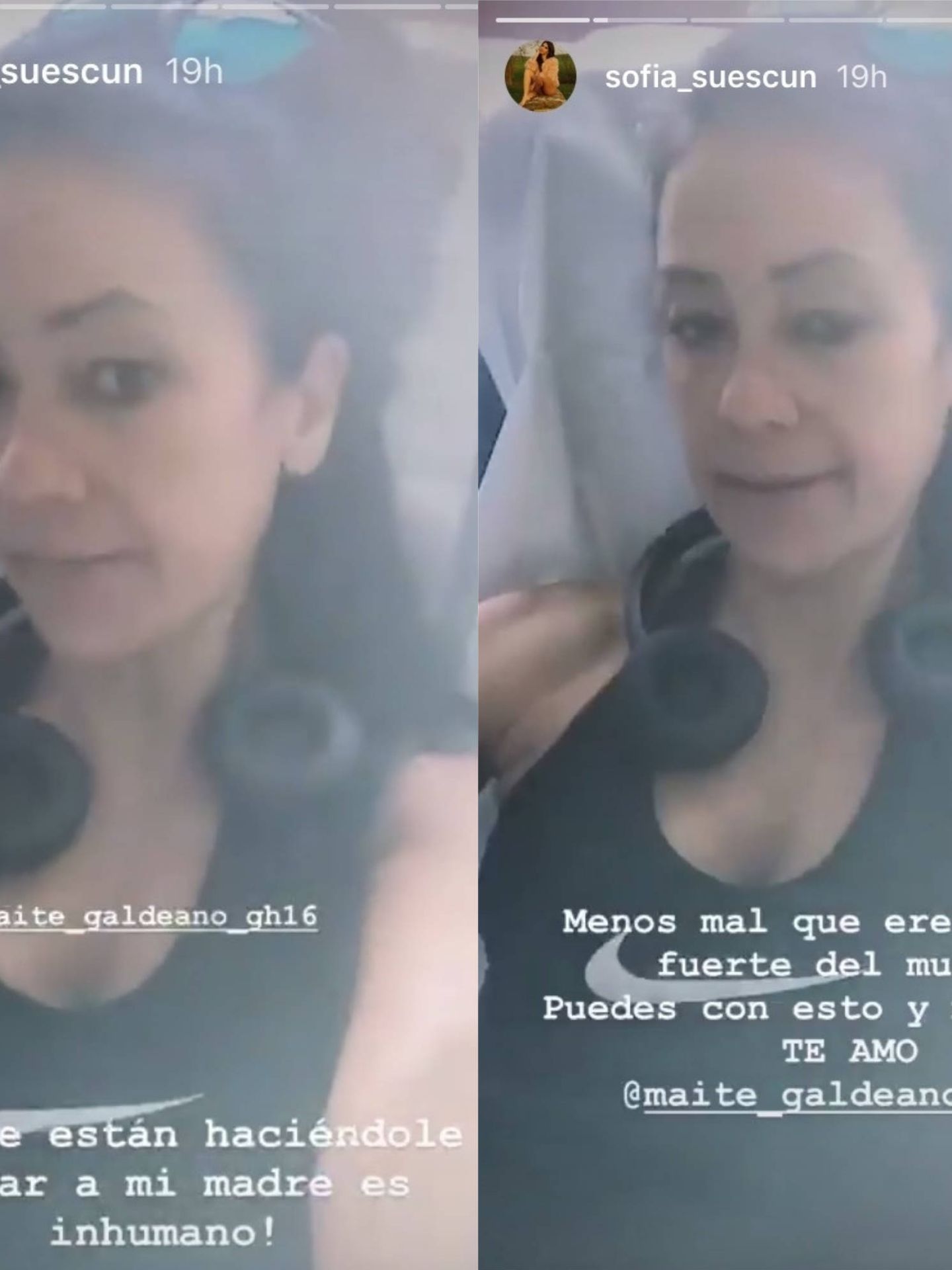 Maite Galdeano en el vídeo que ha subido a Instagram su hija