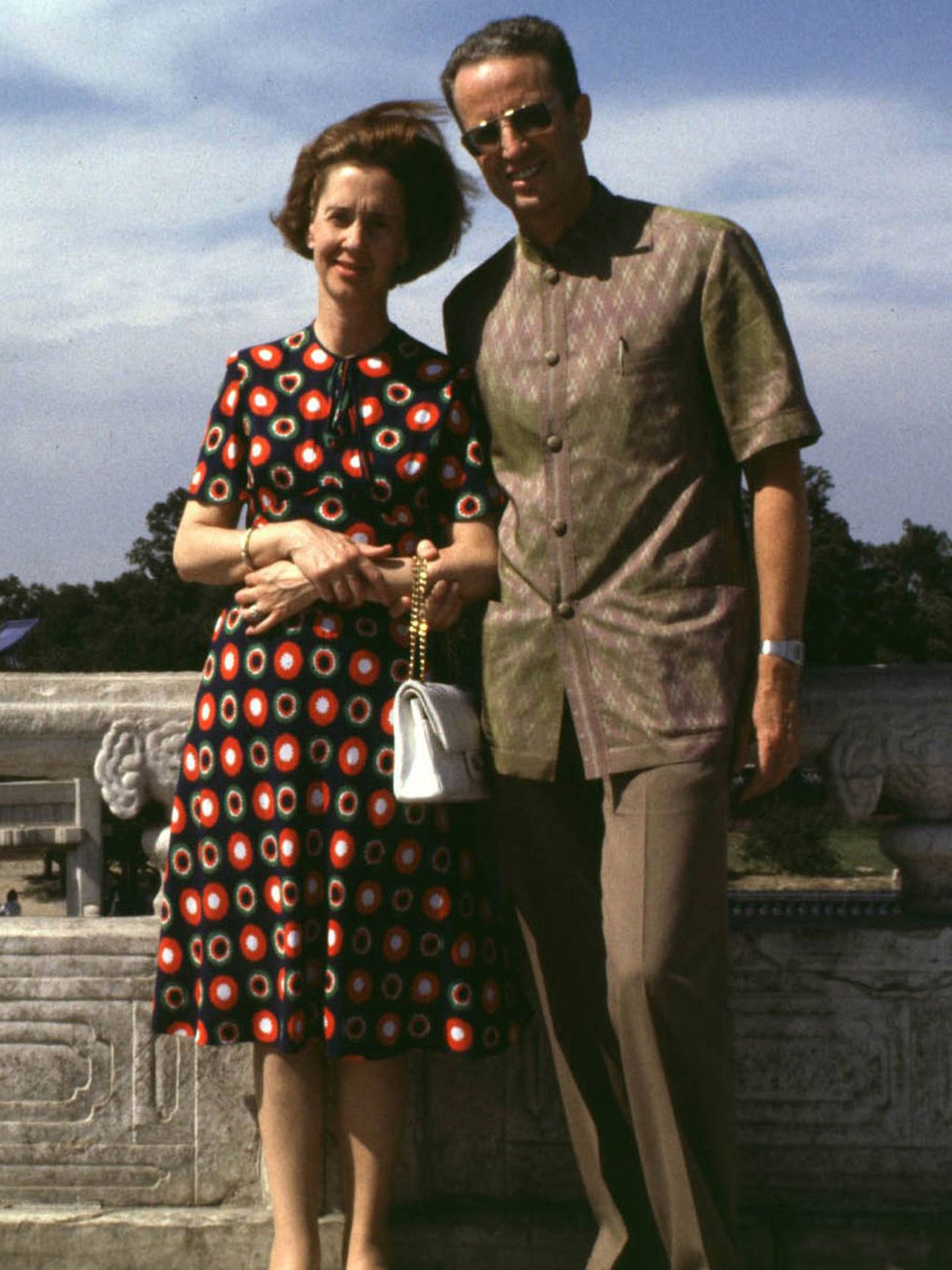 Los reyes Balduino y Fabiola de Bélgica, en un viaje oficial a China. (Getty)