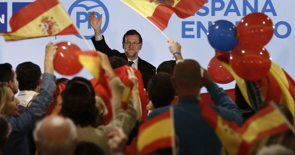 Foto: El presidente del Gobierno, Mariano Rajoy, durante un mitin electoral. (EFE)