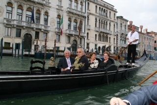 Atilano y sus compañeros en el viaje a Venecia.