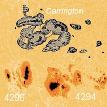Foto: Comparativa entre las manchas solares que provocaron el Evento Carrington y las actuales (NASA)