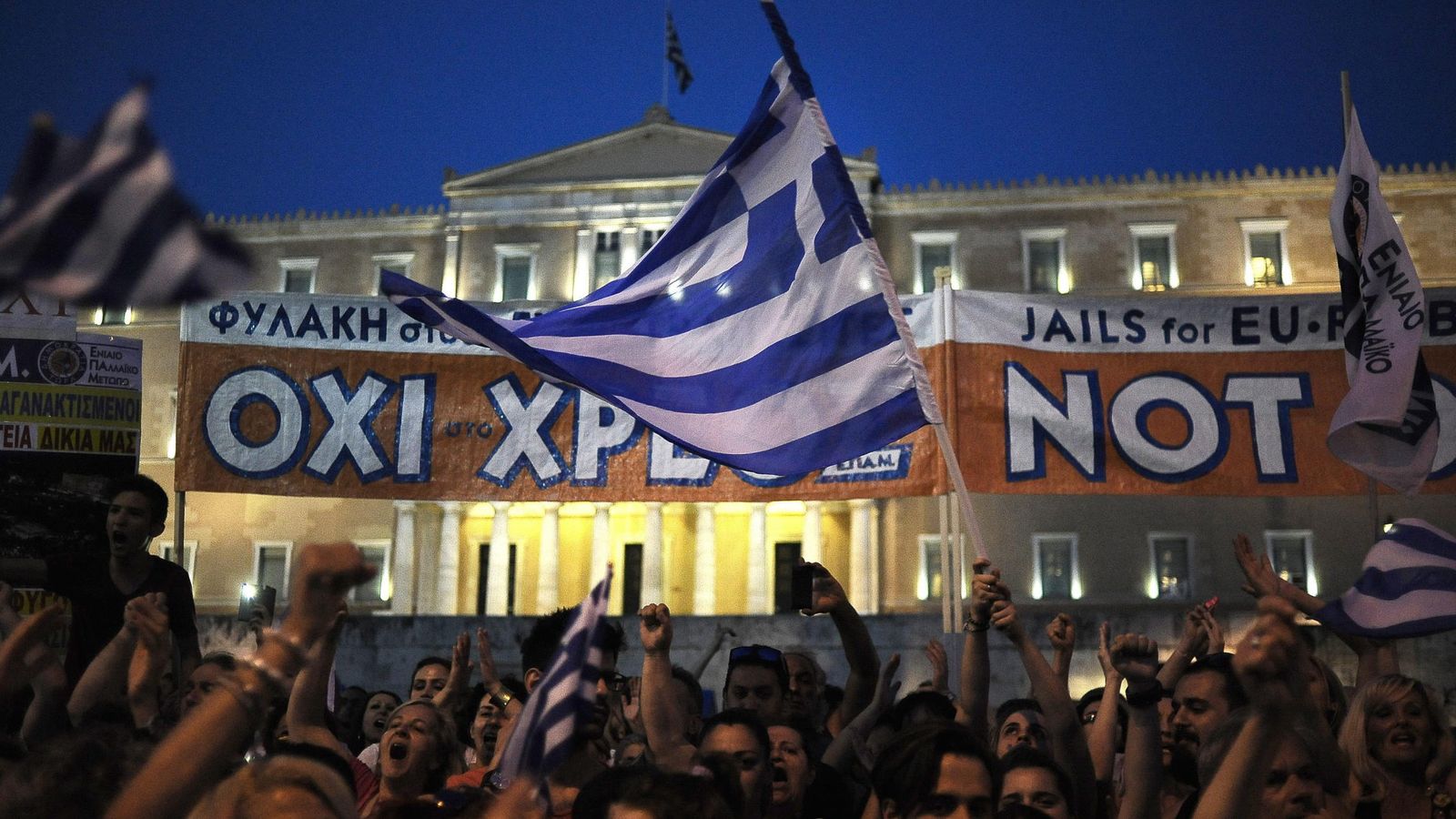 Foto: Manifestantes por el 'no' en Grecia