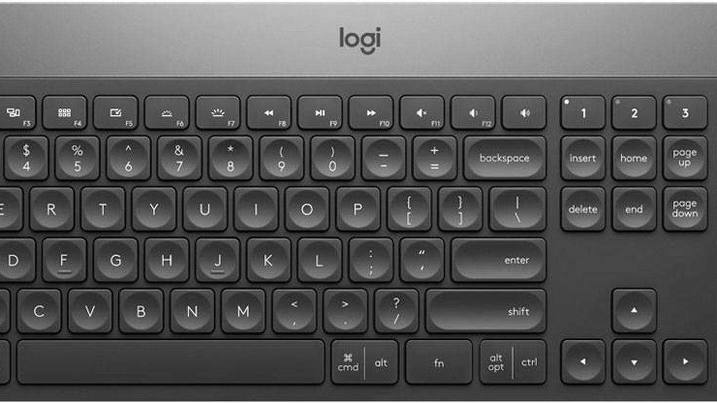 El teclado de Logitech, con el dial situado en la parte superior izquierda. (EC)