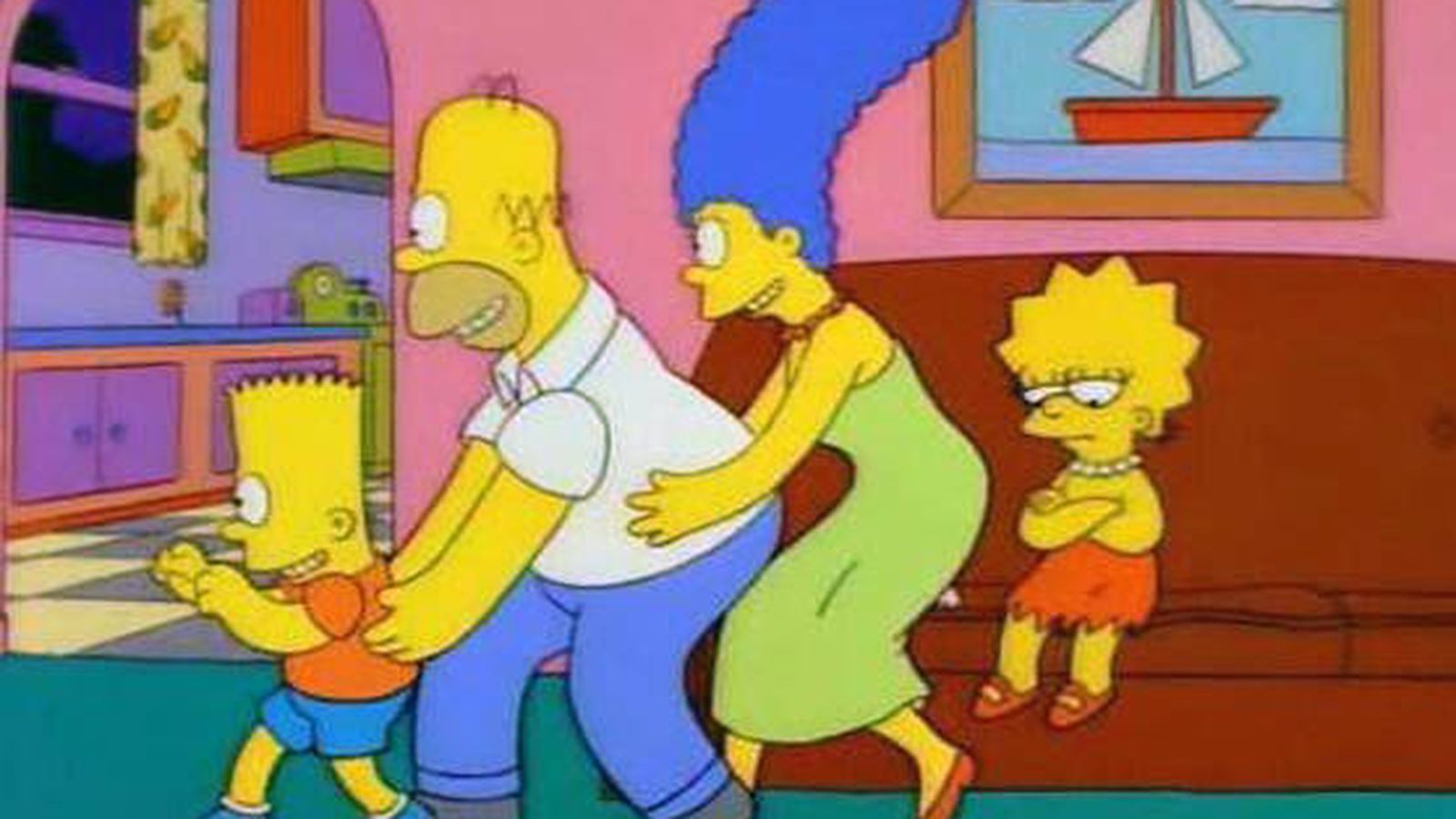 Foto: La familia Simpson cantando a Lisa: "No conquistas nada con una ensalada"